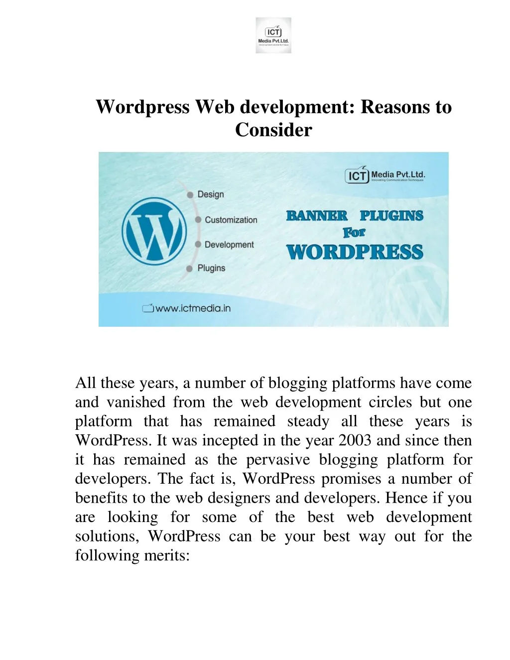 wordpress web development reasons to consider