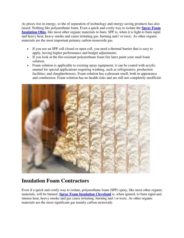Spray Foam Insulation And Contractors
