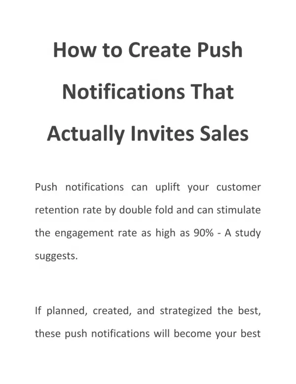 How to Create Push Notifications That Actually Invites Sales