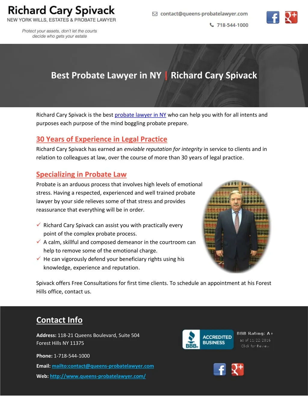 richard cary spivack is the best probate lawyer