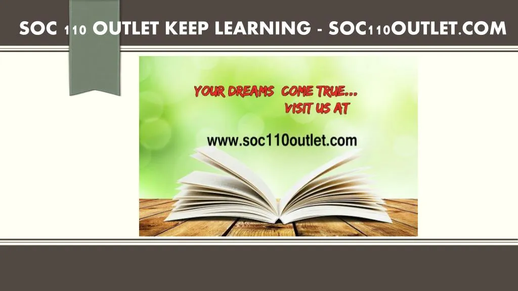 soc 110 outlet keep learning soc110outlet com