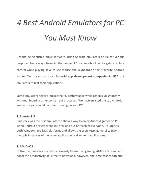 4 Best Android Emulators for PC You Must Know