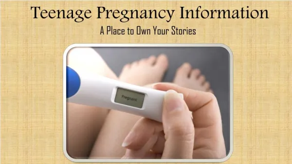 Teenage Pregnancy Information - Miaww