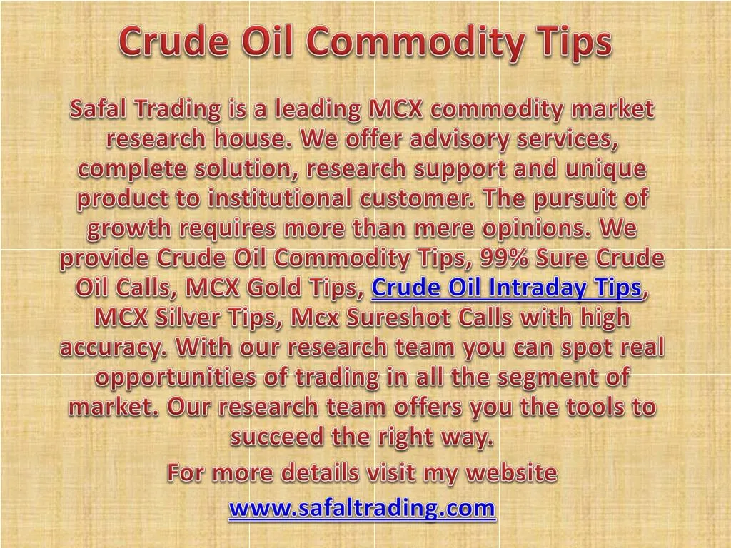 crude oil commodity tips