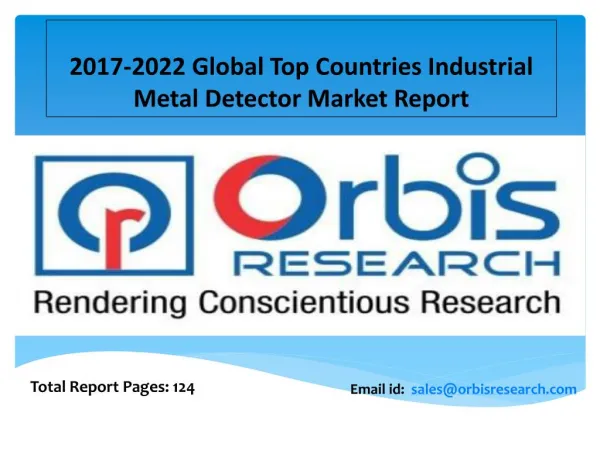 Global Industrial Metal Detector Market 2017 Trends, Opportunities & Forecast 2022