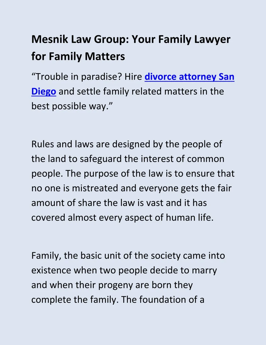 mesnik law group your family lawyer for family