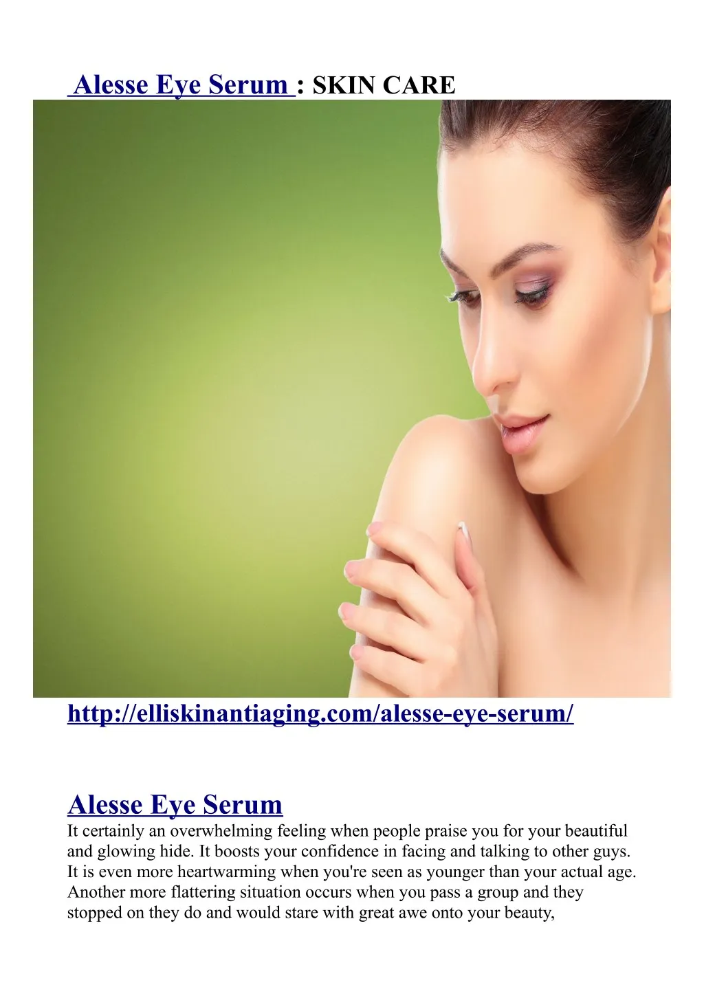 alesse eye serum skin care