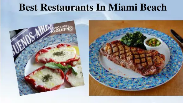 Best Restaurants In Miami Beach