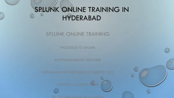 splunk online training in hyderabad