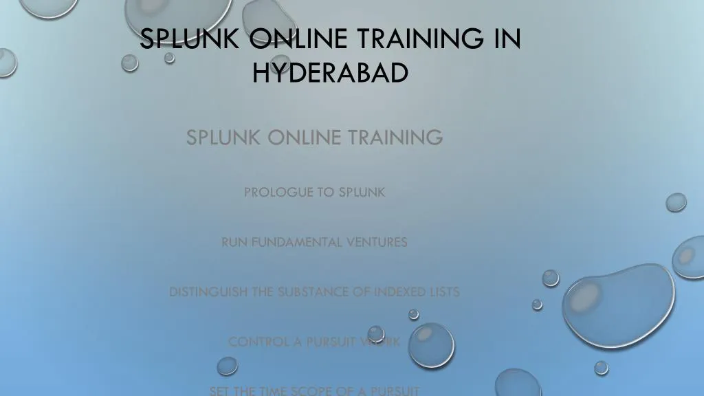 splunk online training in hyderabad