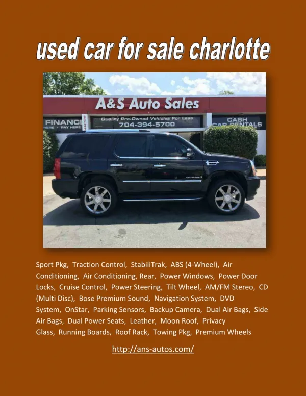 used car for sale charlotte