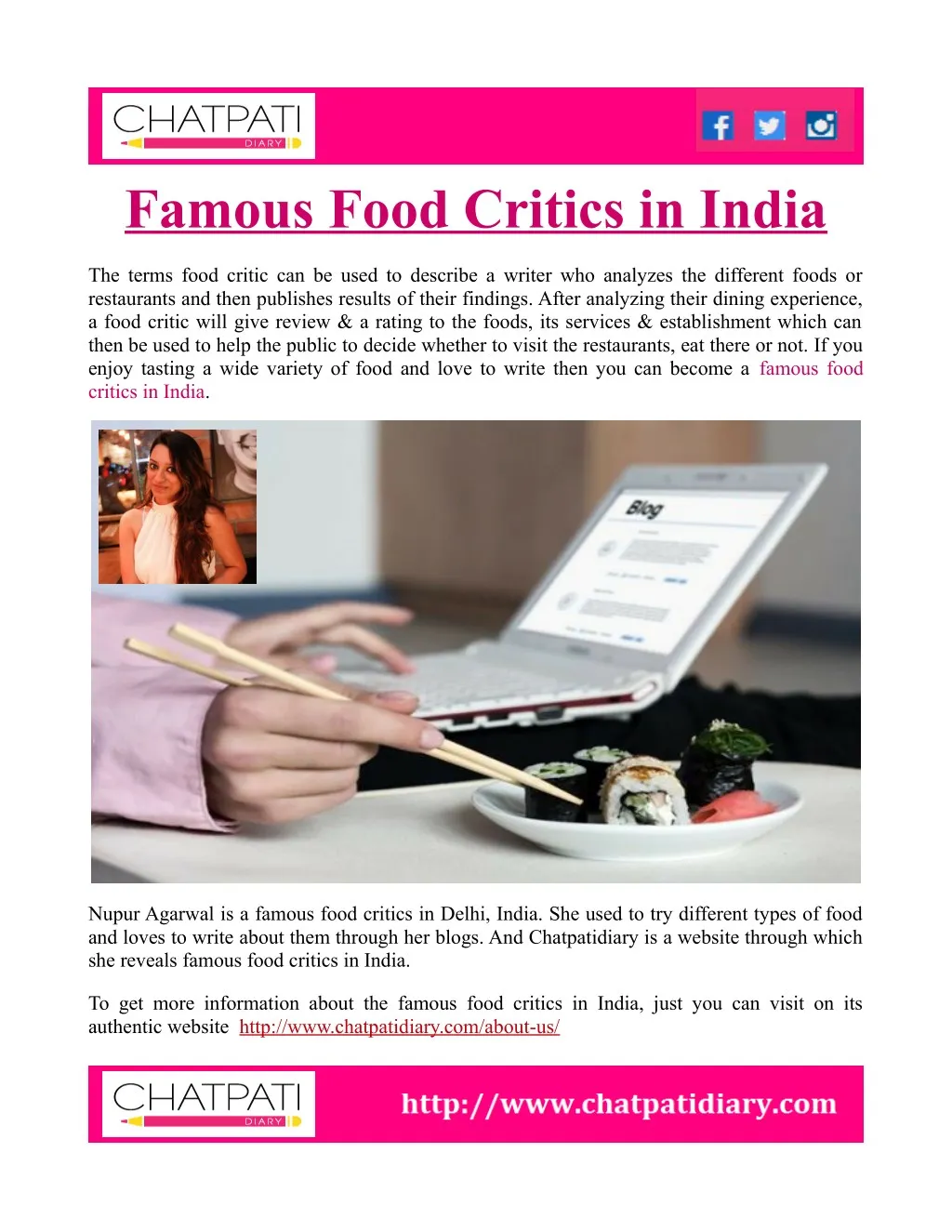 famous food critics in india