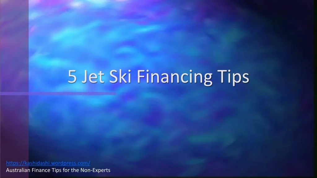 5 jet ski financing tips
