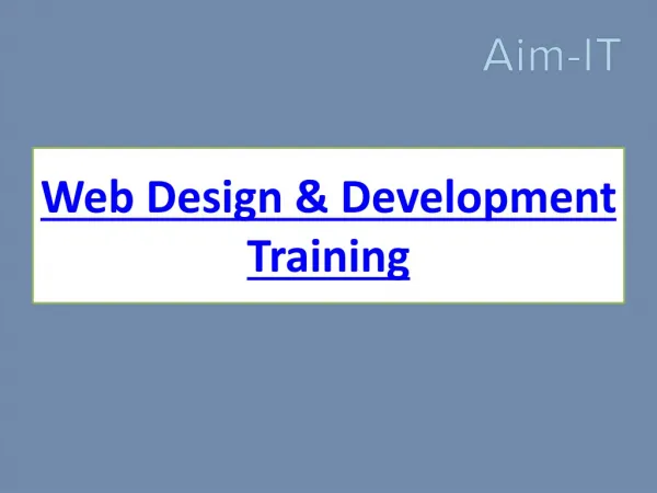 AIM-IT Web Design & Development Training Institute