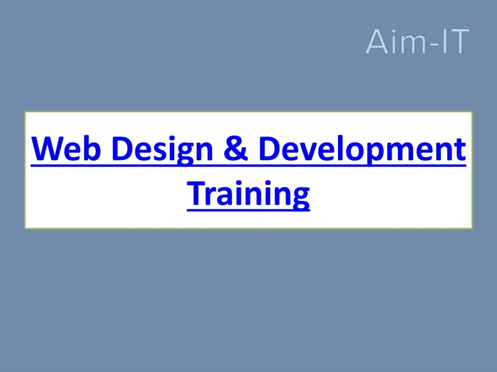 web design development training