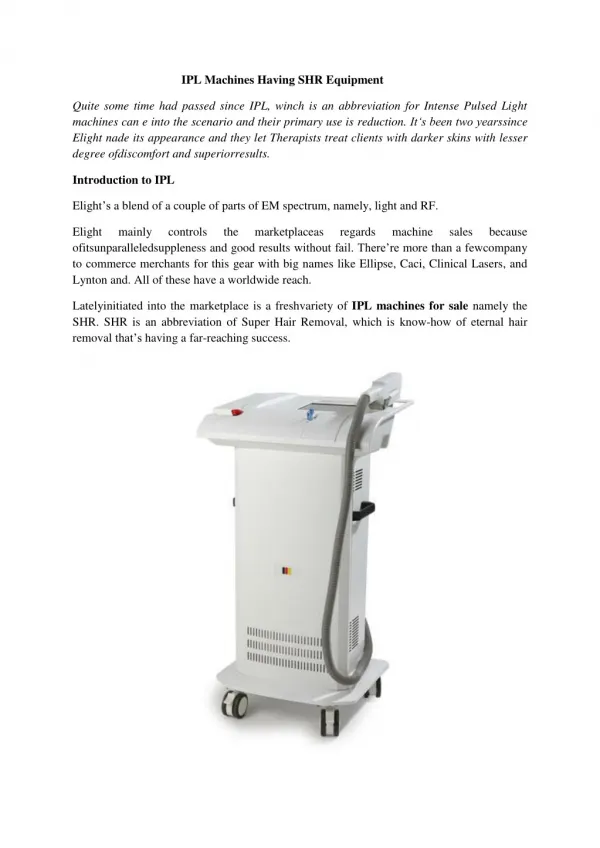IPL Beauty Machines for Sale all overworld