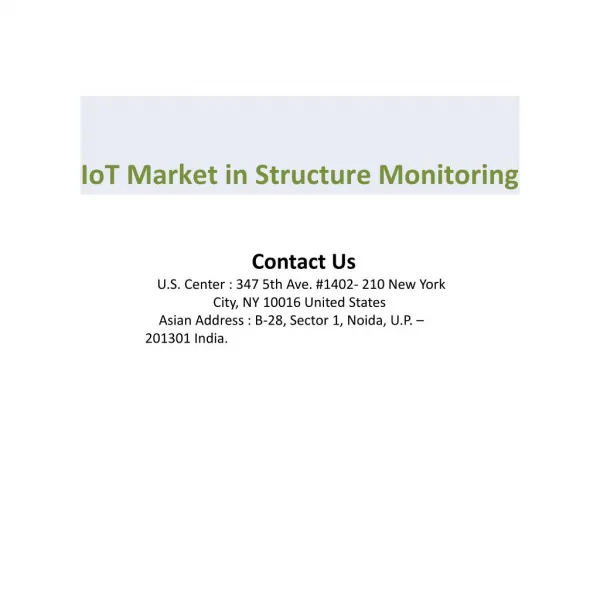 IoT Market in Structure Monitoring Size, Share, Development, Growth and Demand