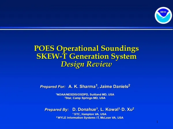 POES Operational Soundings SKEW-T Generation System Design Review