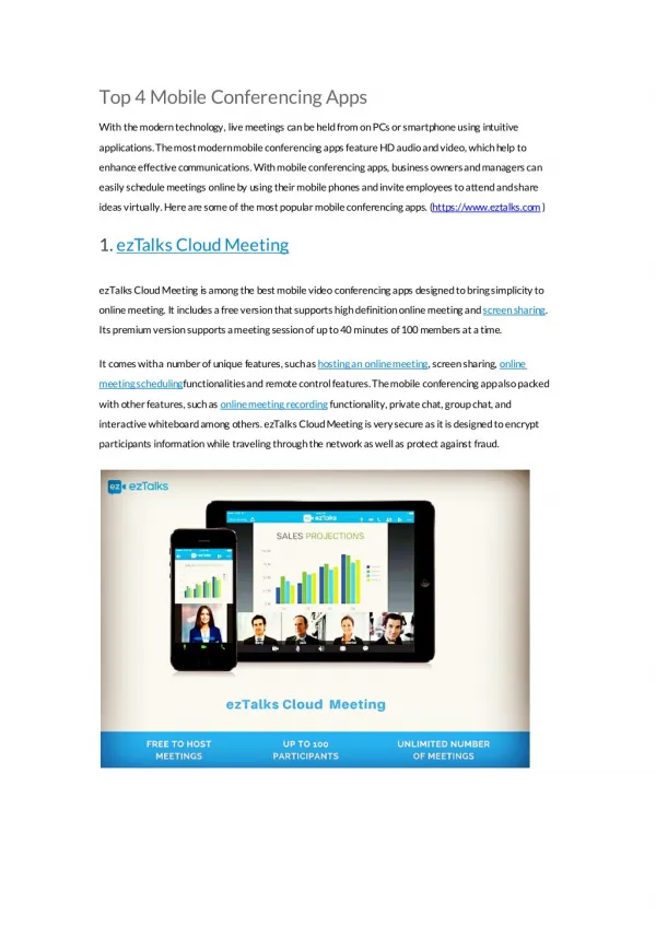 ezTalks: Mobile Conferencing Apps You Must Know