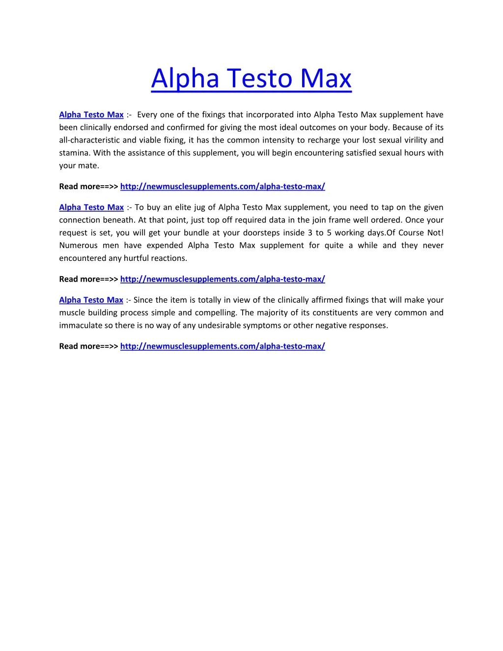 alpha testo max