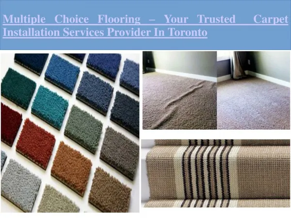 Affordable Carpet Installation Services In Toronto