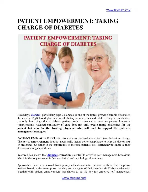 Patient Empowerment Taking Charge Diabetes