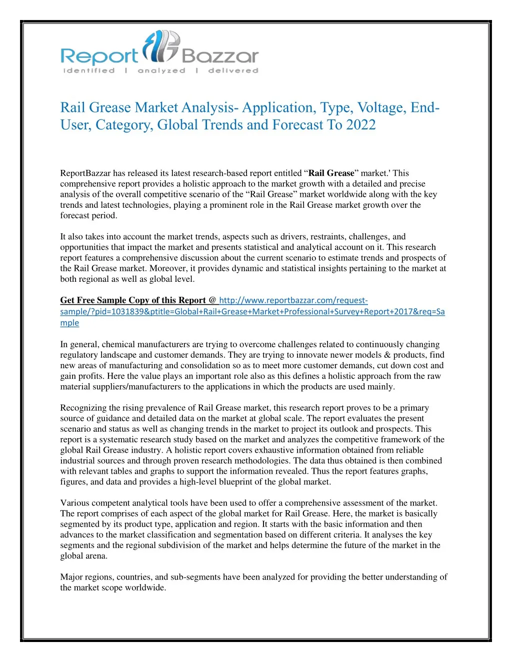 rail grease market analysis application type