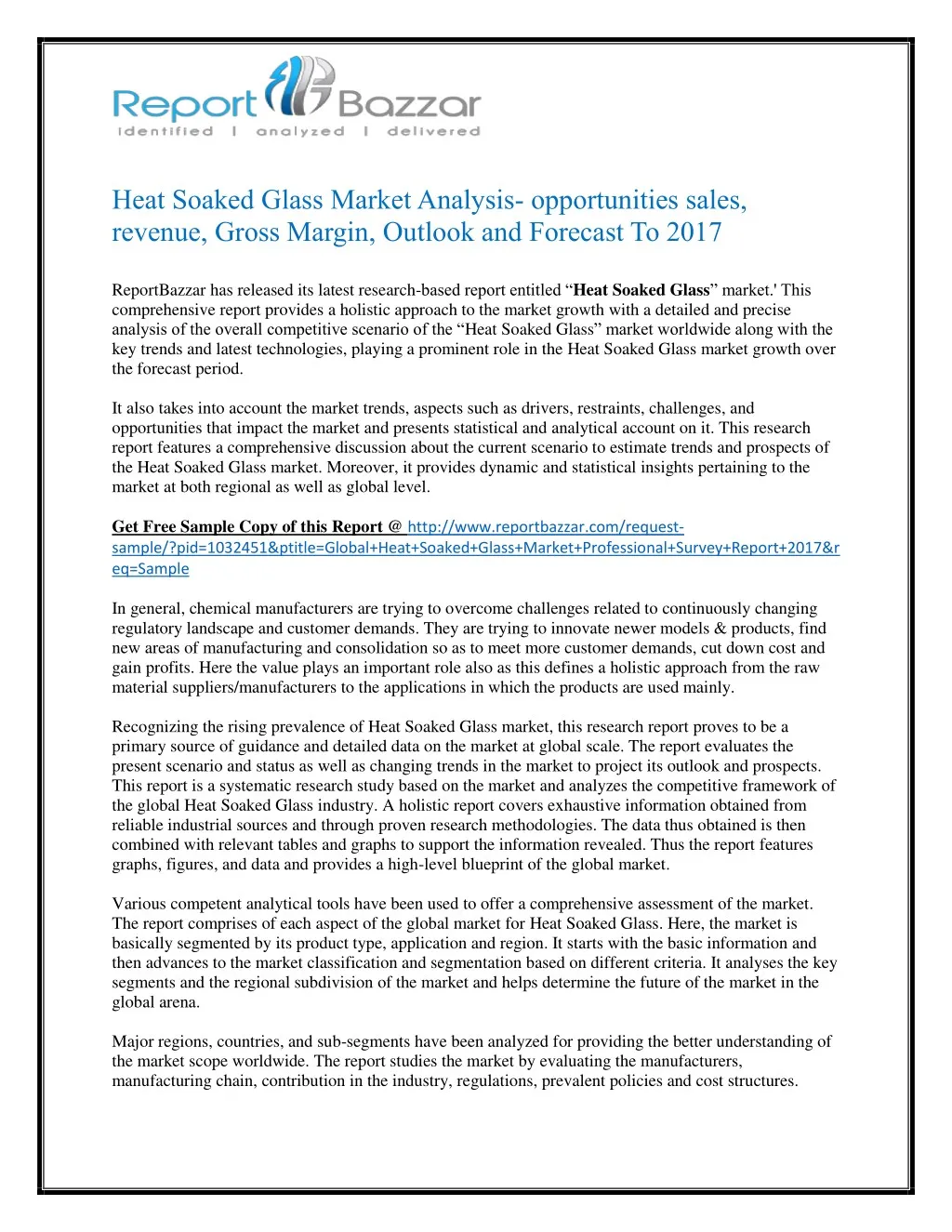 heat soaked glass market analysis opportunities