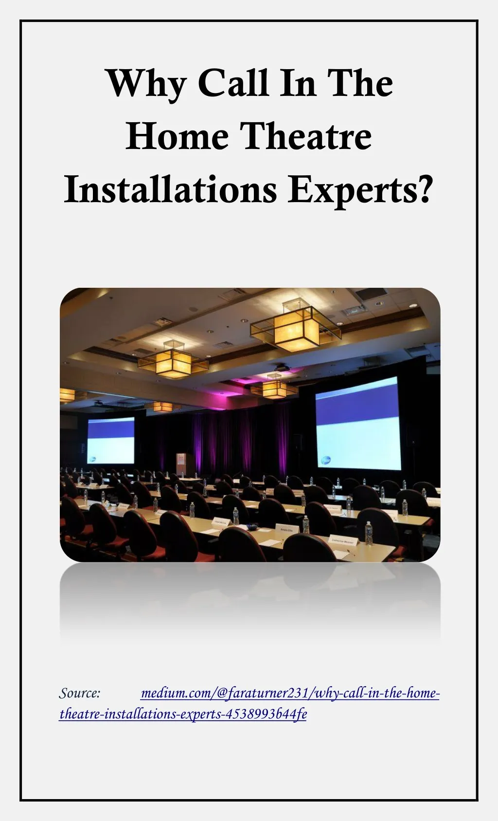 why call in the home theatre installations experts