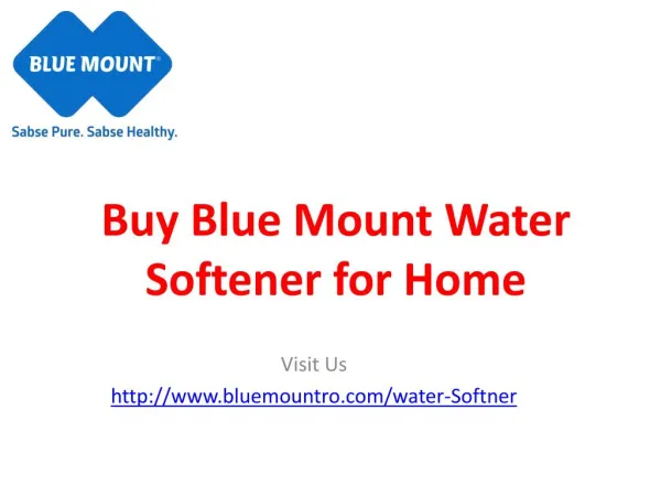 Buy Blue Mount Water Softener Online at Low Prices in India
