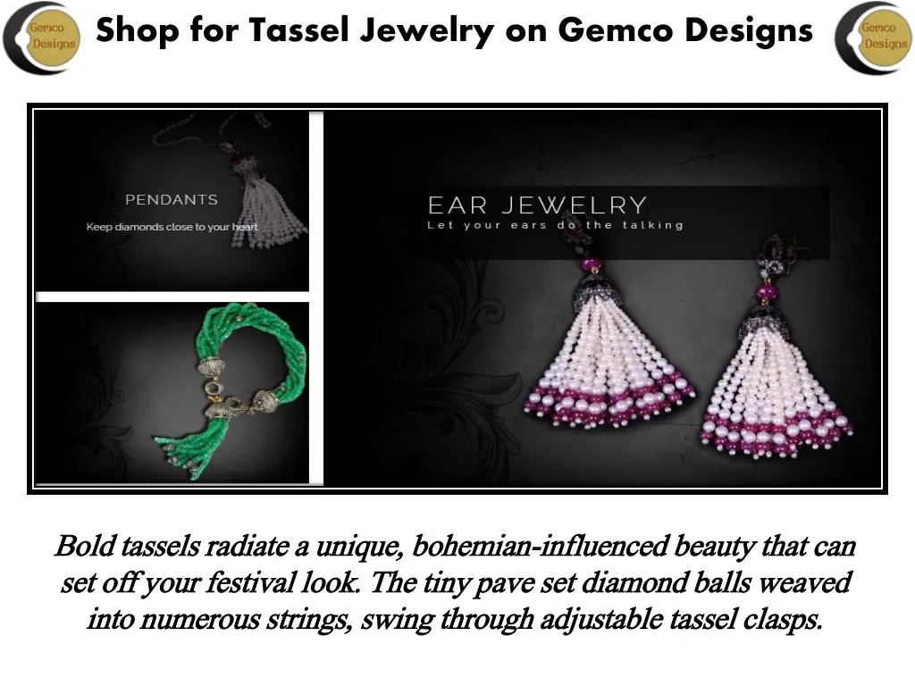 shop for tassel jewelry on gemco designs