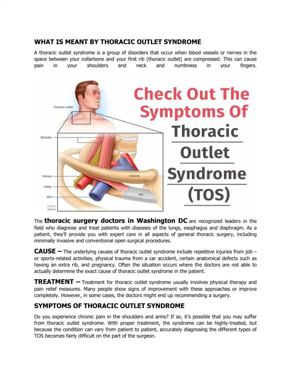 Check Out The Symptoms Of Thoracic Outlet Syndrome (TOS)