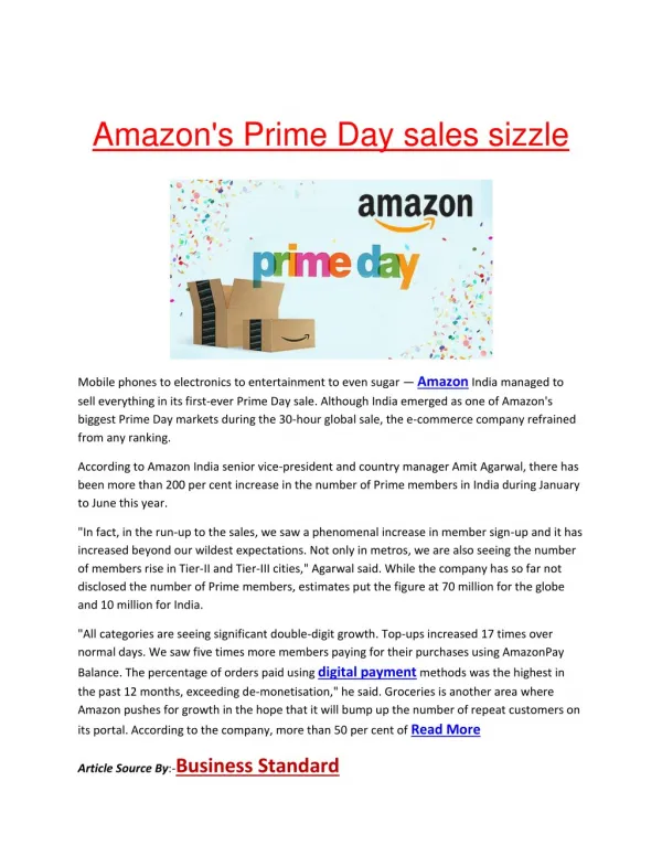 Amazon's Prime Day sales sizzle 