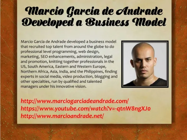 Marcio Garcia de Andrade - Developed a Business Model