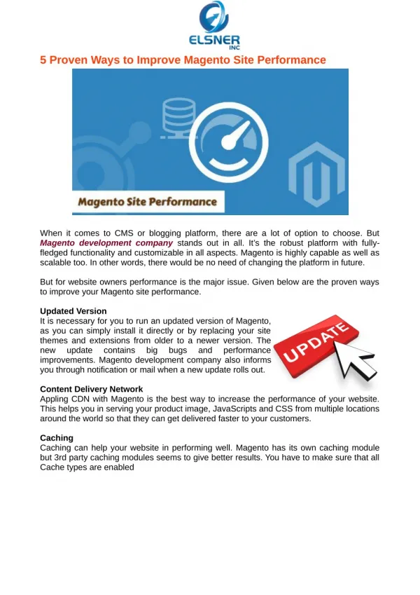 Easy Ways to Improve Magento Site Performance