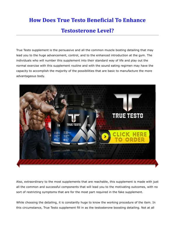 True Testo Reviews: A Natural Testo Booster Formula