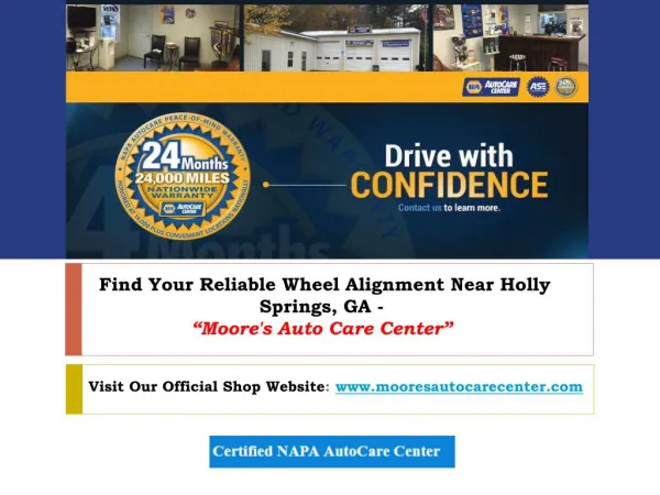 Your Reliable Wheel Alignment Shop near Holly Springs, GA: Moore's Auto Care Center