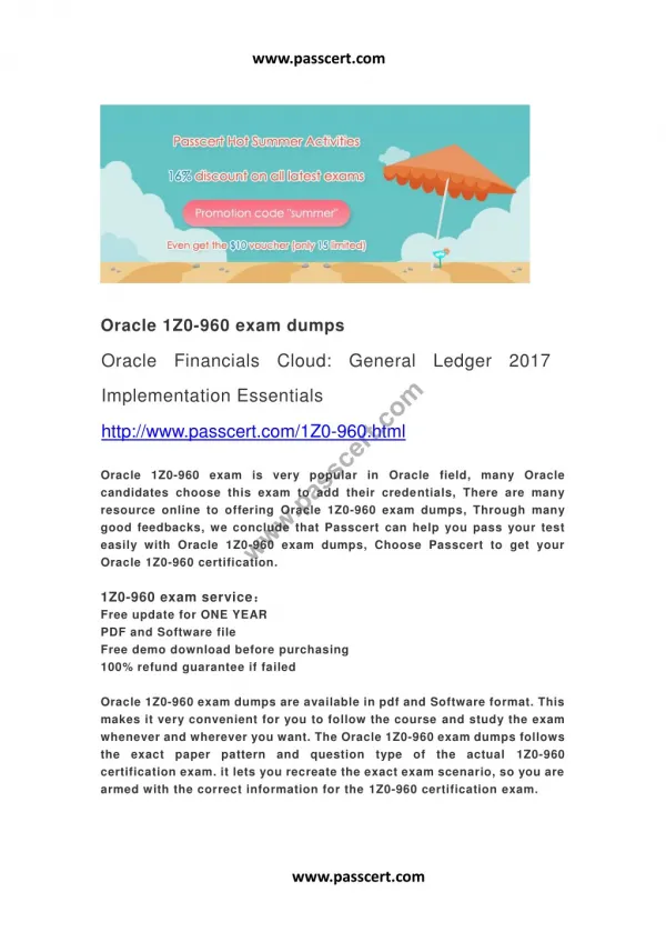 Oracle 1Z0-960 exam dumps