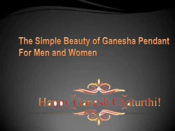 The Simple Beauty of Ganesha Pendant for Men and Women