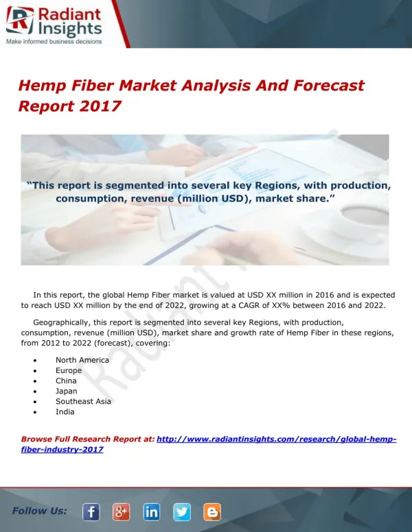 Hemp Fiber Market Analysis And Forecast Report 2017