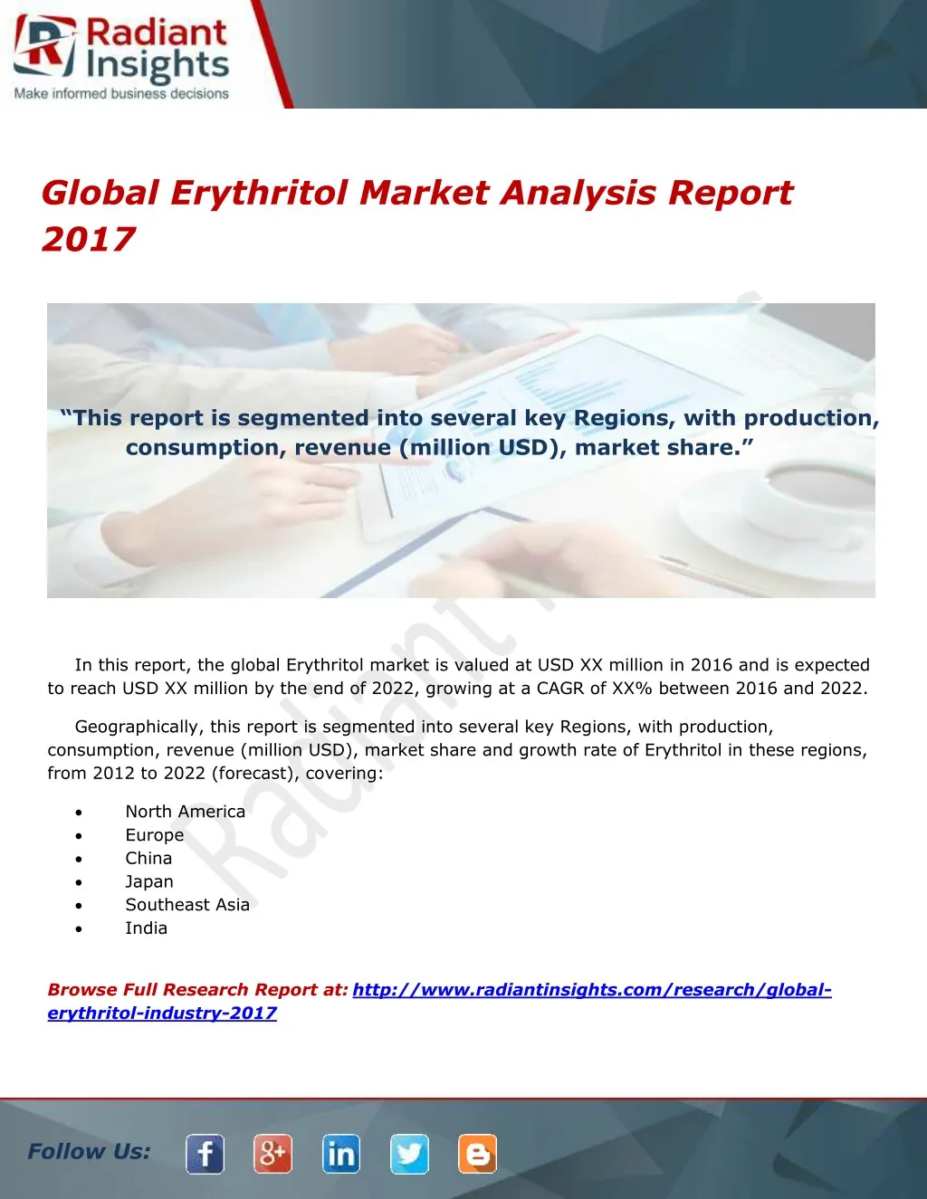 global erythritol market analysis report 2017