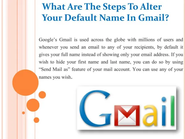 What Are The Steps To Alter Your Default Name In Gmail?