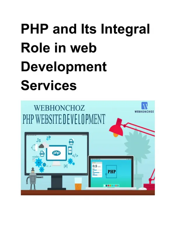 PHP and Its Integral Role in web Development Services