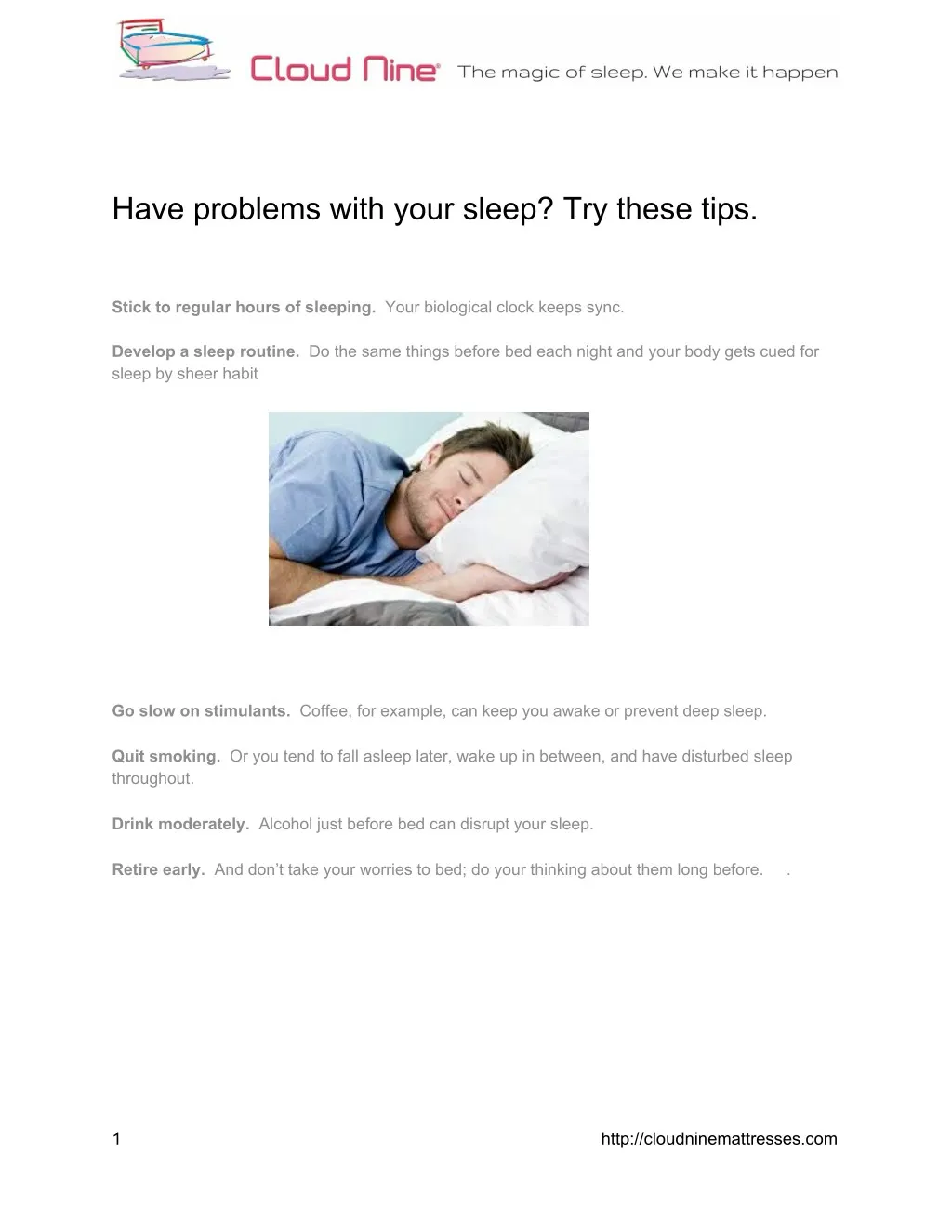 have problems with your sleep try these tips