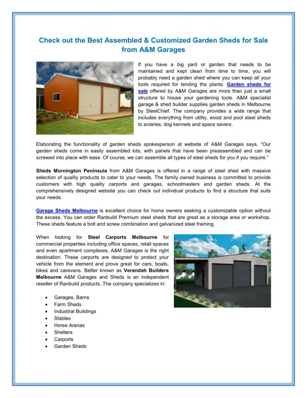 Garden Sheds for Sale