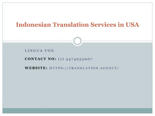 Indonesian Translation Services in USA