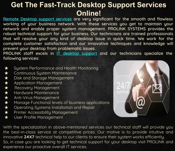 Get The Fast-Track Desktop Support Services Online