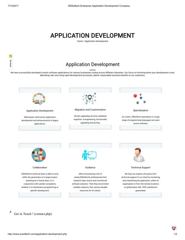 ZNSoftech-Enterprise Application Development company