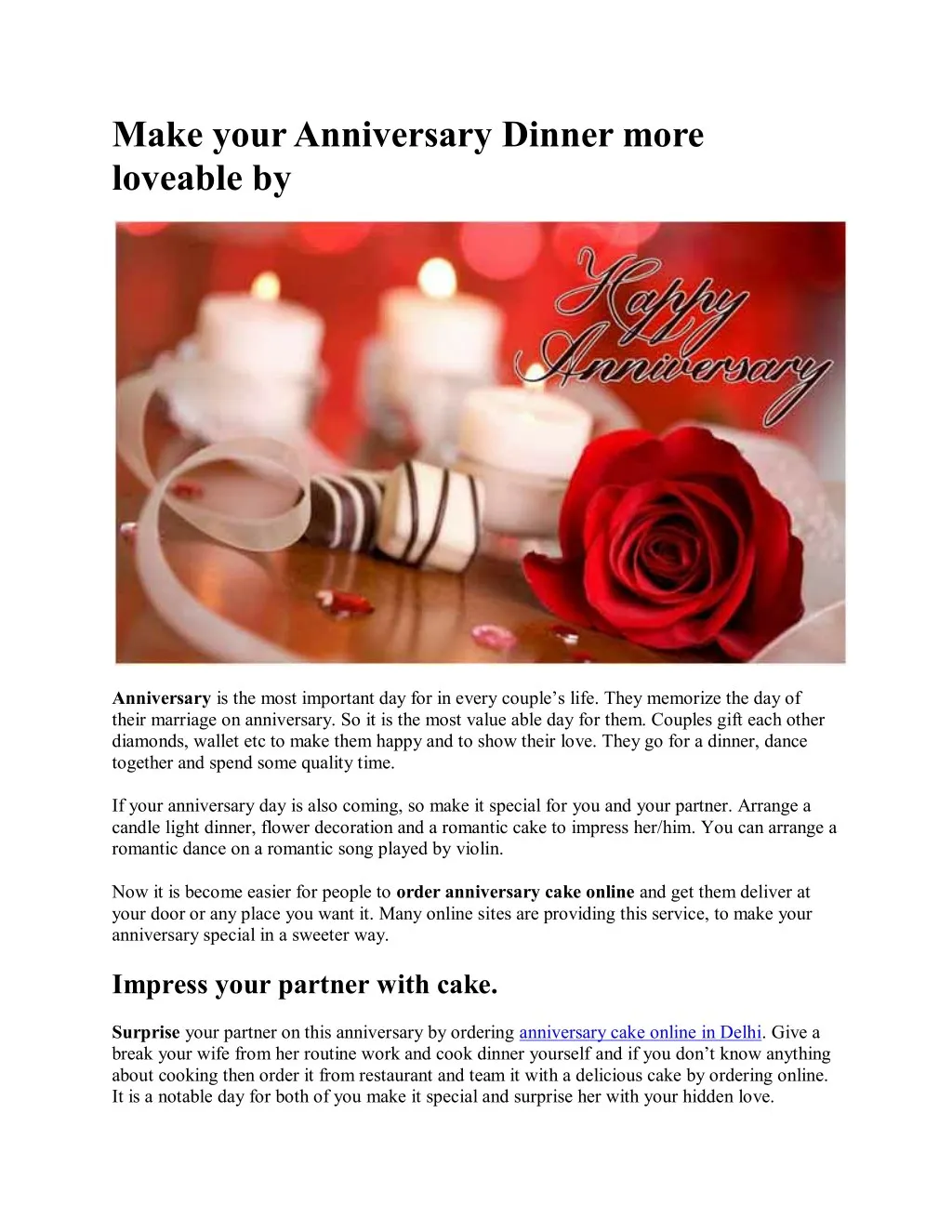 make your anniversary dinner more loveable by