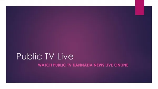 Public TV Kannada News Live